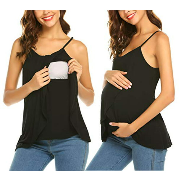 Breast-feeding Tank Tops Maternity Fabric Sleeveless Shirt  Pregnant Women 
